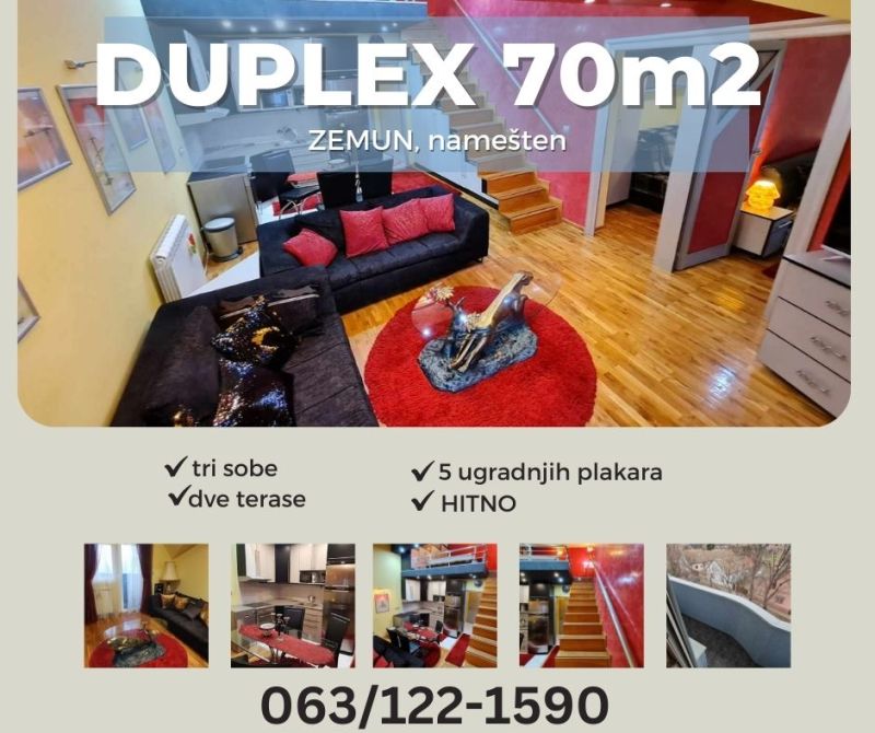 Zemun, na prodaju stan 70m2, duplex, trosoban stan - Prodaja Stan Oglasi Beograd