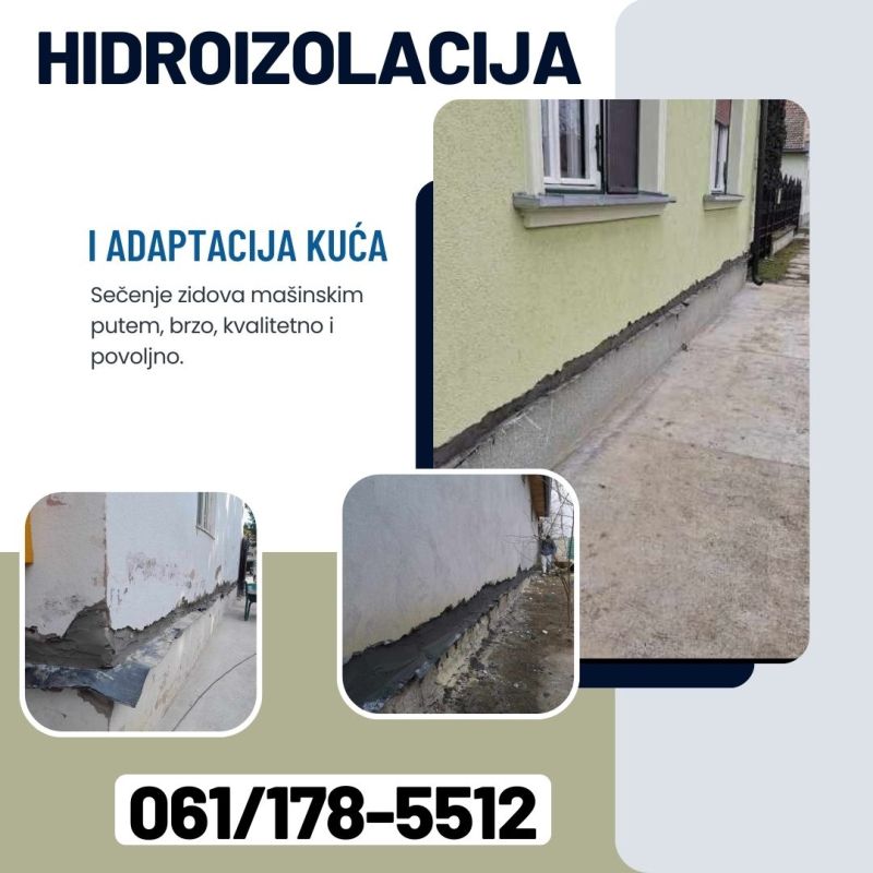 Hidroizolacija vlažnih kuća i presecanje zidova - Toplotna Izolacija Zidova Oglasi Beograd