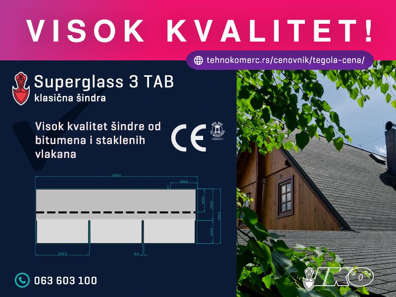 Tegola Superglass 3TAB - Građevinski Materijali Oglasi Beograd