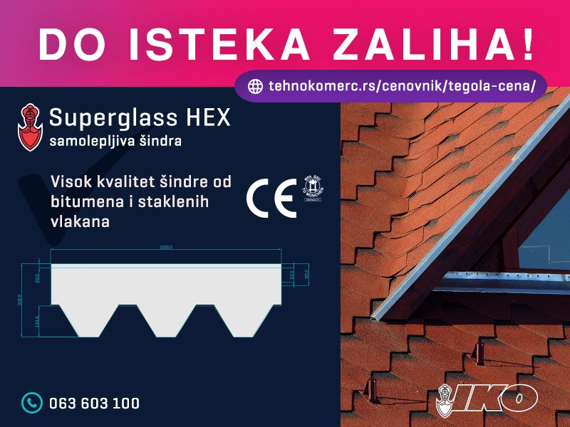 Tegola Superglass HEX - Građevinski Materijali Oglasi Beograd
