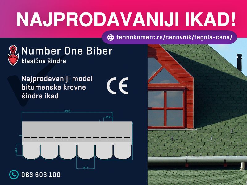 Tegola IKO Number One 3TAB / Biber - Građevinski Materijali Oglasi Beograd